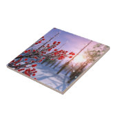 Winterberge in Eisdekoration Tile / Trivet Fliese (Seite)