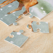 Winterberghütte mit Hirsch Puzzle (Seite)