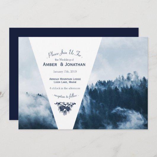 Winterbergkiefern Einladung Hochzeitsfeiern (Vorne/Hinten)