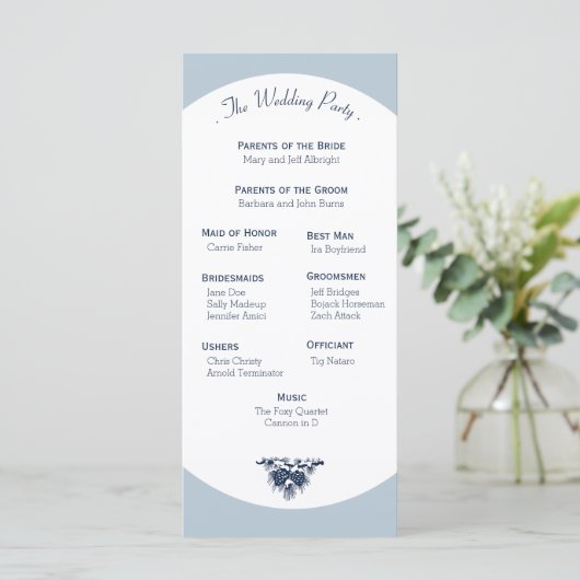 Winterbergkiefern Hochzeitsprogramm Light Programm (Stehend Vorderseite)