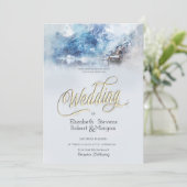 Winterbergsee Hochzeit Einladung (Stehend Vorderseite)