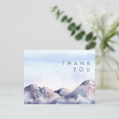 Winterbergsonnensehen Hochzeit Danke Postkarte (Stehend Vorderseite)