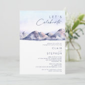 Winterbergsonnenuntergang Feiern Einladung (Stehend Vorderseite)