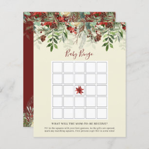 Winterberries   Baby Shooter Bingo Game Card
