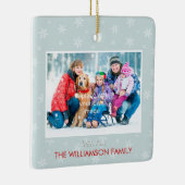 Winterberries Jahresgrüße Foto auf Icy Blue Keramikornament (Rechts)