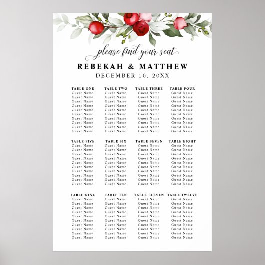 Winterberries | Sitzsuche | Sitzdiagramm Poster (Vorne)