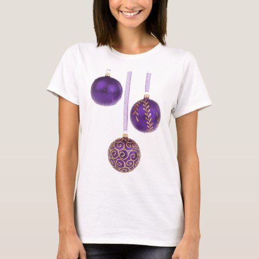 Winterberry-Amethyst lila Lavendel-Weihnachten T-Shirt (Vorderseite)