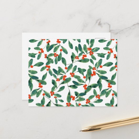 Winterberry (Classic) Feiertagspostkarte (Vorderseite/Rückseite Beispiel)
