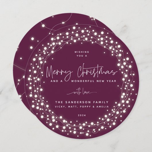 Winterberry Frohe Weihnachten funkelnde Lichter (Vorne/Hinten)