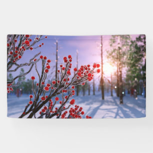 Winterberry in der Eis-Fahne Banner