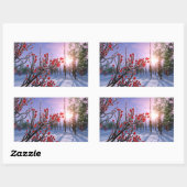 Winterberry in Eisklebern Rechteckiger Aufkleber (Blatt)