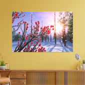Winterberry in Ice Canvas Print Leinwanddruck (Insitu (Wohnzimmer))