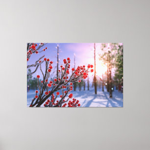 Winterberry in Ice Canvas Print Leinwanddruck
