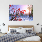 Winterberry in Ice Canvas Print Leinwanddruck (Insitu (Schlafzimmer))