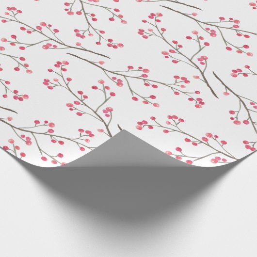 Winterberry-Niederlassungs-roter Geschenkpapier (Ecke)
