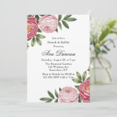 Winterberry Primrose Blumenbrunch & Bubbly Einladung (Stehend Vorderseite)