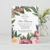 Winterberry Primrose Floral Brautparty Einladung (Stehend Vorderseite)