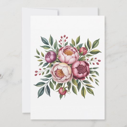 Winterberry Primrose Floral Engagement Party Einladung (Rückseite)