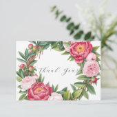 Winterberry Primrose Floral Wedding Dankeskarte (Stehend Vorderseite)