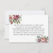 Winterberry Primrose Floral Wedding Dankeskarte (Rückseite)