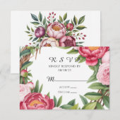 Winterberry Primrose Floral Wedding RSVP Karte (Vorne/Hinten)