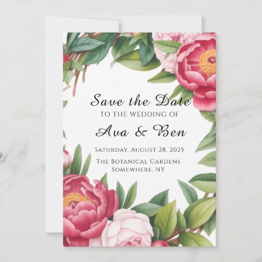 Winterberry Primrose Floral Wedding Save The Date (Vorderseite)