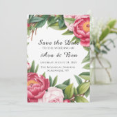 Winterberry Primrose Floral Wedding Save The Date (Stehend Vorderseite)