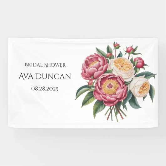 Winterberry Primrose Paint Floral Brautparty Banner (Horizontal)