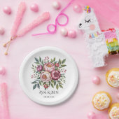 Winterberry Primrose Wassercolor Blumenzehen Pappteller (Party)