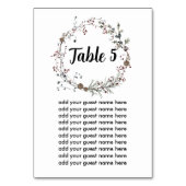 Winterberry Rustic Boho Seekarte Tischnummer (Vorderseite)