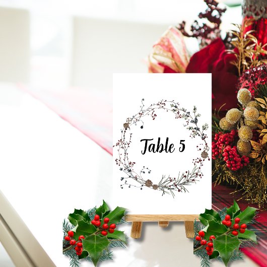 Winterberry Rustic Boho Seekarte Tischnummer