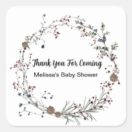 Winterberry Rustic Boho Wildblume Gardens Quadratischer Aufkleber