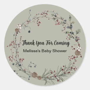 Winterberry Rustic Boho Wildblume Gardens Runder Aufkleber