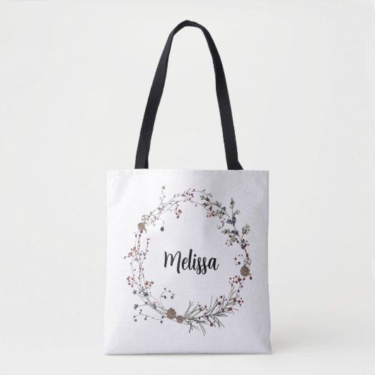 Winterberry rustic boho wildflowers bloom tasche (Vorderseite)