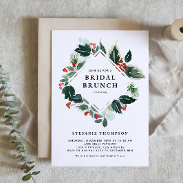Winterberry und Holly Greenery Bridal Brunch Einladung
