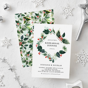 Winterberry und Holly Greenery Probe Dinner Einladung