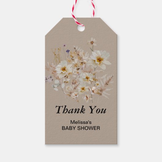 Winterberry wildflower blooms thank you geschenkanhänger (Vorderseite)