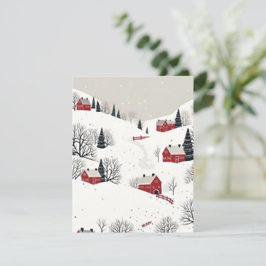 Winterbilder-Acrylics Feiertagskarte (Stehend Vorderseite)