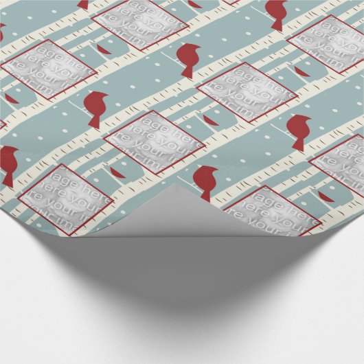 Winterbirken-Fotopapier Geschenkpapier (Ecke)