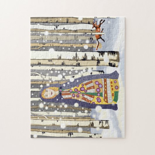 Winterbirkenwälder Puzzle (Vertikal)