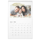 Winterblattseite Single Kalender, Mittel Kalender (Mär 2026)