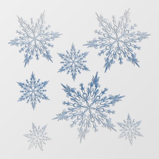 Winterblau Fensteraufkleber (Blatt)