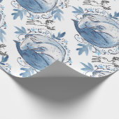 Winterblau-Fox-Packpapier Geschenkpapier (Ecke)