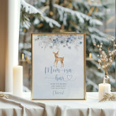 Winterblau-Silberhirsche gemütliches Mama-osa-Bar Poster