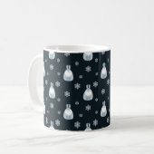 WINTERBLAU UND WEISSE FERIENWOHNUNG BUNNY RABBBITS KAFFEETASSE (Vorderseite Links)