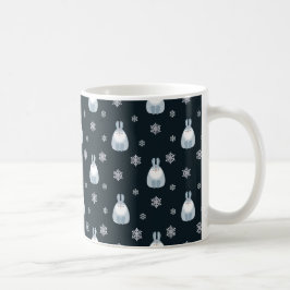 WINTERBLAU UND WEISSE FERIENWOHNUNG BUNNY RABBBITS KAFFEETASSE