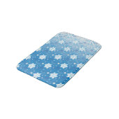 Winterblau-weiß-Schneeflocken-Muster Badematte (Schrägansicht)