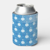 Winterblau-weiß-Schneeflocken-Muster Dosenkühler (Kanne Vorderseite)
