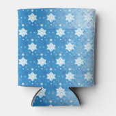 Winterblau-weiß-Schneeflocken-Muster Dosenkühler (Vorderseite)