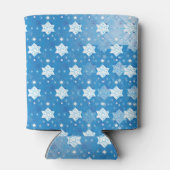 Winterblau-weiß-Schneeflocken-Muster Dosenkühler (Rückseite)